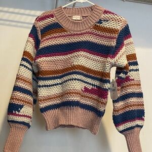 Altar'd State Multicolor Striped Crew Neck Sweater